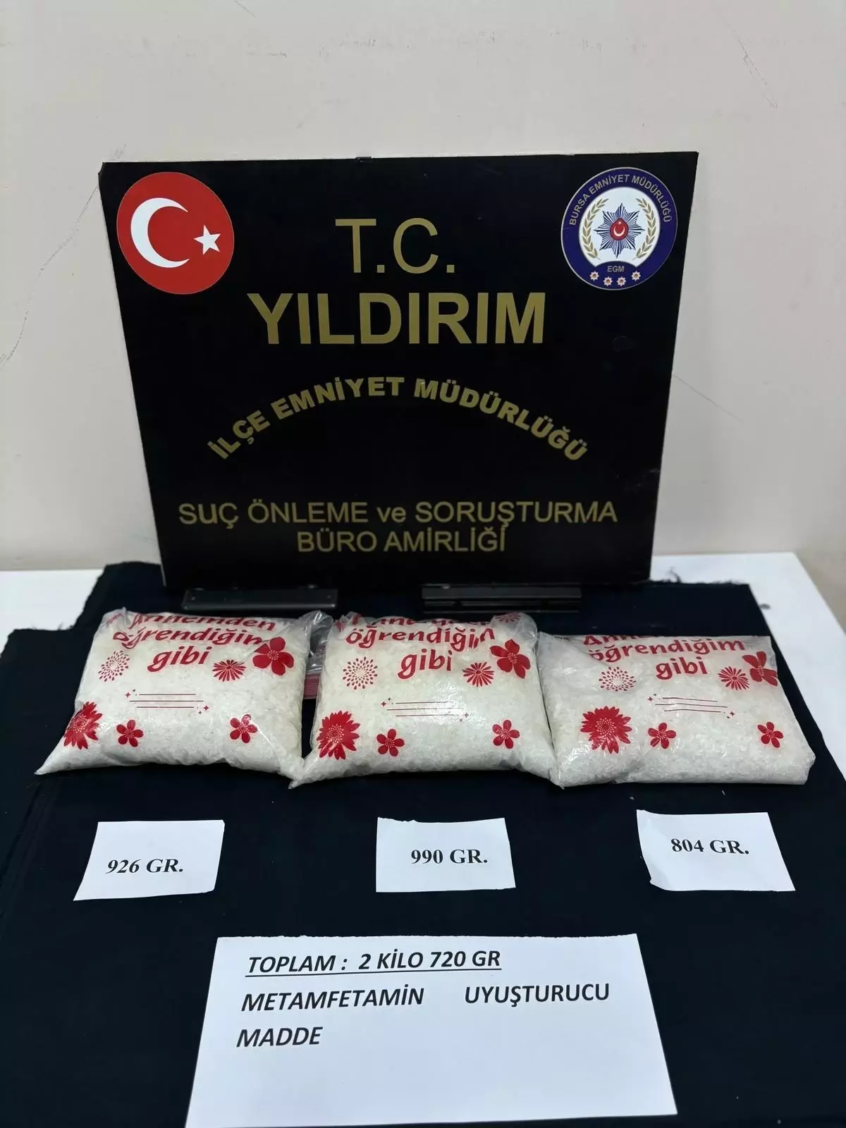 Bursa’da Uyuşturucu Operasyonu: 2 Kilo 720 Gram Metamfetamin Ele Geçirildi